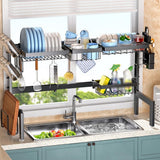CARLA HOME Adjustable Over the Sink Dish Drying Rack with Utensil Holder, Hooks & Cutting Board Rack for Kitchen Counter Storage - Extra Image