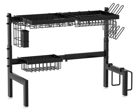 CARLA HOME Adjustable Over the Sink Dish Drying Rack with Utensil Holder, Hooks & Cutting Board Rack for Kitchen Counter Storage-1992735294436282376