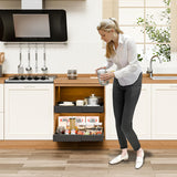 CARLA HOME 2 Pack Pull Out Cabinet Organizer Expandable for Cabinets with Adjustable Slide Out Shelves and Easy Installation (Black) - Rear View