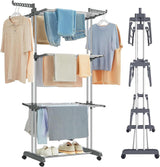CARLA HOME Folding Clothes Drying Rack with Wheels and Adjustable Side Wings for Laundry Rack and Clothes Storage (Upgraded Model) - Extra Image