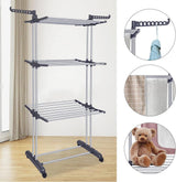 CARLA HOME Folding Clothes Drying Rack with Wheels and Adjustable Side Wings for Laundry Rack and Clothes Storage (Upgraded Model) - Top-Down View