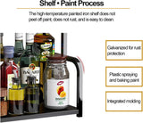 CARLA HOME 2-Tier Wooden Kitchen Countertop Spice Rack for Storage of Condiments, Oils, Jars & Seasoning Bottles - Rear View