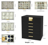 CARLA HOME 6-Layer Large Jewelry Organizer Box for Women with Mirror, Drawers, Hooks & Dividers for Rings, Necklaces, Bracelets, Ideal Gift for Women - Front View
