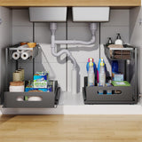 CARLA HOME 2 Pack Under Sink Organiser with Sliding Drawers for Kitchen & Bathroom-1978962263821914112