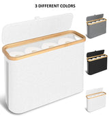 CARLA HOME 2 pack Toilet Paper Storage Basket Holds Up to 12 Rolls with Bamboo Lid and Handle for RV Closet (Black) - Low Angle