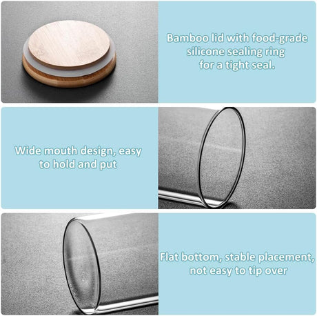 CARLA HOME 12 Pack Glass Storage Jars with Bamboo Lids for Kitchen Pantry, Pasta, Snacks, Cookies, Candy & More-1978962264501391369