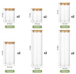 CARLA HOME 12 Pack Glass Storage Jars with Bamboo Lids for Kitchen Pantry, Pasta, Snacks, Cookies, Candy & More-1978962264501391361