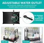 CARLA HOME Dish Drying Rack 2-Tier Kitchen Drainer with Drainboard-1992735286932672515
