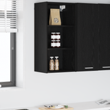 Hanging Cabinet Black Oak 40 x 29,5 x 80 cm Engineered Wood - Side View