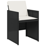 13 Piece Garden Dining Set with Cushions Black Poly Rattan