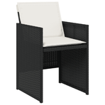 9 Piece Garden Dining Set with Cushions Black Poly Rattan