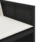 9 Piece Garden Dining Set with Cushions Black Poly Rattan