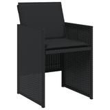 17 Piece Garden Dining Set with Cushions Black Poly Rattan