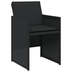 11 Piece Garden Dining Set with Cushions Black Poly Rattan