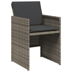 15 Piece Garden Dining Set with Cushions Grey Poly Rattan