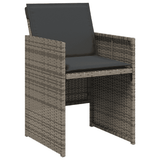13 Piece Garden Dining Set with Cushions Grey Poly Rattan