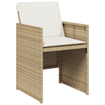 13 Piece Garden Dining Set with Cushions Beige Poly Rattan