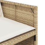 13 Piece Garden Dining Set with Cushions Beige Poly Rattan