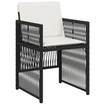 17 Piece Garden Dining Set with Cushions Black Poly Rattan