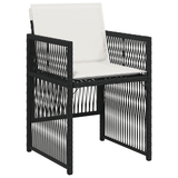 9 Piece Garden Dining Set with Cushions Black Poly Rattan - Top-Down View