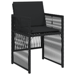9 Piece Garden Dining Set with Cushions Black Poly Rattan