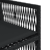 7 Piece Garden Dining Set with Cushions Black Poly Rattan