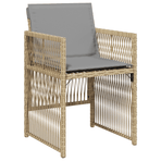 17 Piece Garden Dining Set with Cushions Mix Beige Poly Rattan