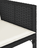 7 Piece Garden Dining Set with Cushions Black Poly Rattan - Extra Image