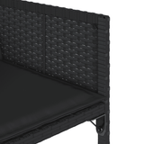9 Piece Garden Dining Set with Cushions Black Poly Rattan - Close-Up Angle