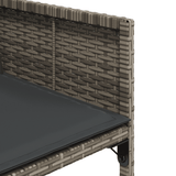 11 Piece Garden Dining Set with Cushions Grey Poly Rattan