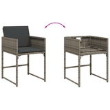 13 Piece Garden Dining Set with Cushions Grey Poly Rattan - Extra Image