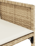 15 Piece Garden Dining Set with Cushions Beige Poly Rattan