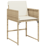 15 Piece Garden Dining Set with Cushions Beige Poly Rattan