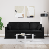 Sofa Black 198 x 78 x 80 cm Velvet - Side View