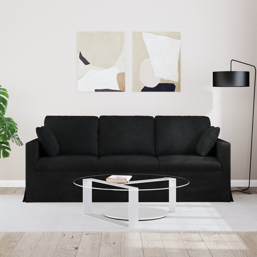 Sofa Black 198 x 78 x 80 cm Velvet