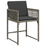 11 Piece Garden Dining Set with Cushions Grey Poly Rattan
