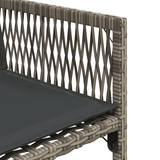 11 Piece Garden Dining Set with Cushions Grey Poly Rattan - Rear View