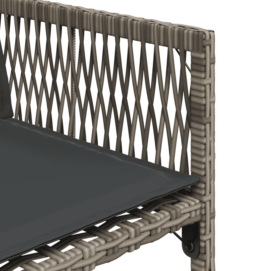 13 Piece Garden Dining Set with Cushions Grey Poly Rattan