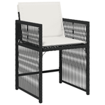 17 Piece Garden Dining Set with Cushions Black Poly Rattan