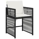 17 Piece Garden Dining Set with Cushions Black Poly Rattan - Top-Down View
