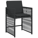 5 Piece Garden Dining Set with Cushions Black Poly Rattan