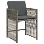 13 Piece Garden Dining Set with Cushions Grey Poly Rattan
