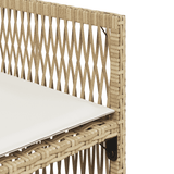 17 Piece Garden Dining Set with Cushions Beige Poly Rattan