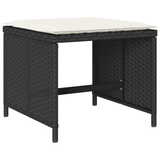 13 Piece Garden Dining Set with Cushions Black Poly Rattan - Side View