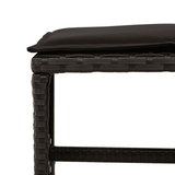 9 Piece Garden Dining Set with Cushions Black Poly Rattan - Low Angle