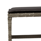 9 Piece Garden Dining Set with Cushions Grey Poly Rattan - Low Angle