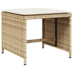 13 Piece Garden Dining Set with Cushions Beige Poly Rattan