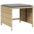 17 Piece Garden Dining Set with Cushions Mix Beige Poly Rattan