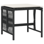 11 Piece Garden Dining Set with Cushions Black Poly Rattan