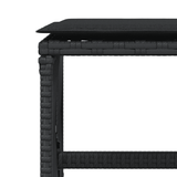 9 Piece Garden Dining Set with Cushions Black Poly Rattan